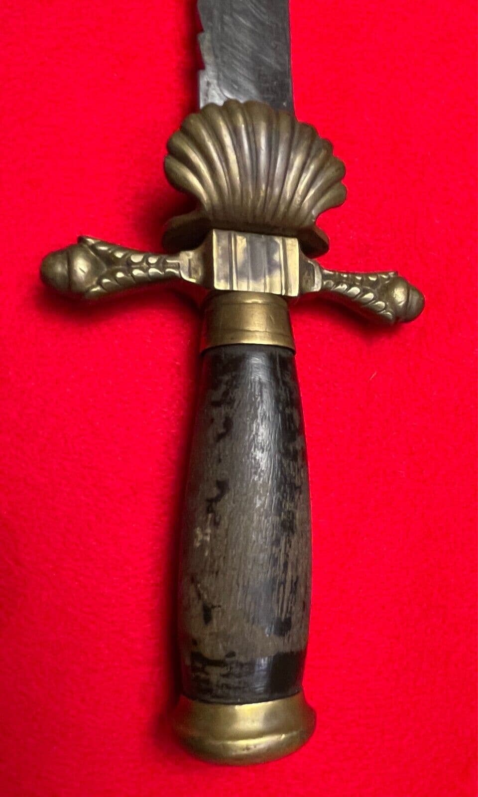 RARE Antique European Short Sword hunting Dagger Knife Saw - 10