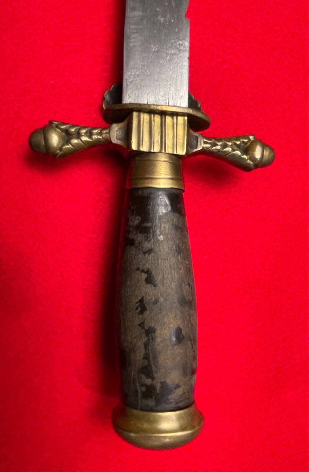 RARE Antique European Short Sword hunting Dagger Knife Saw - 8