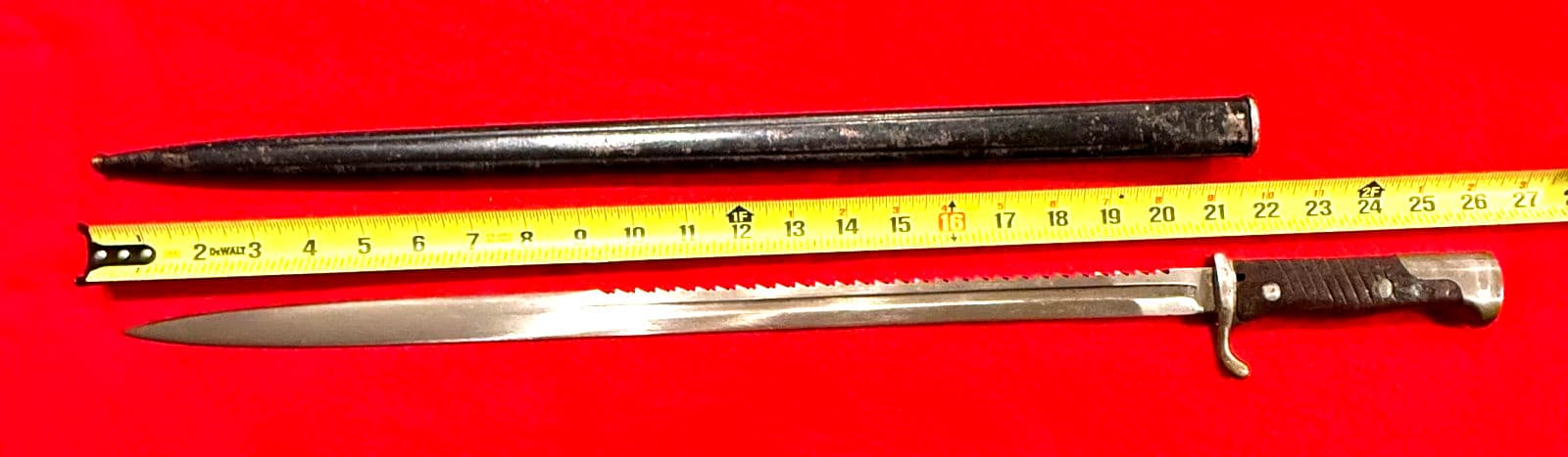 Antique Very Rare Original WWI German M1898 Sawback Bayonet - 2