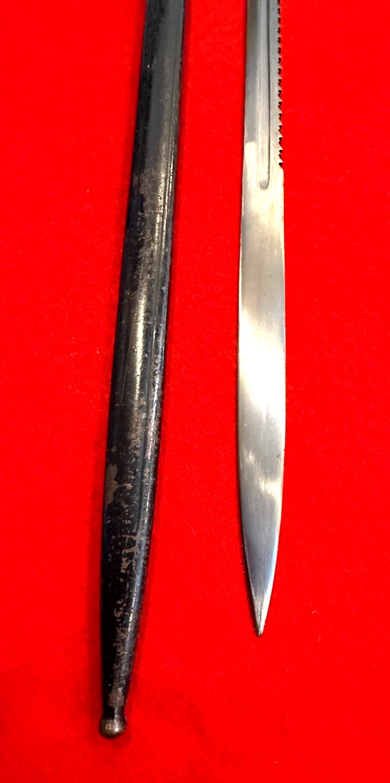 Antique Very Rare Original WWI German M1898 Sawback Bayonet - 3