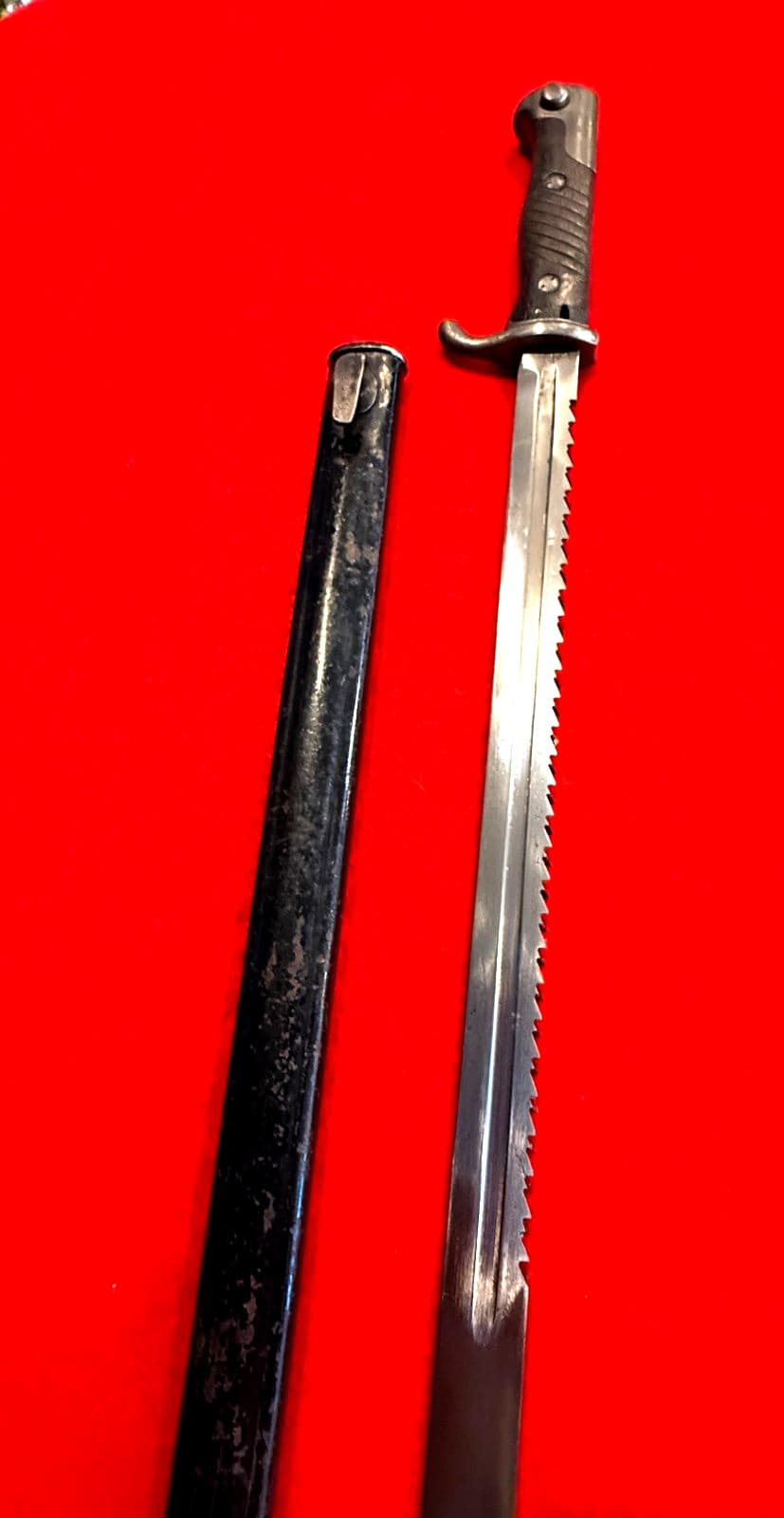 Antique Very Rare Original WWI German M1898 Sawback Bayonet - 4