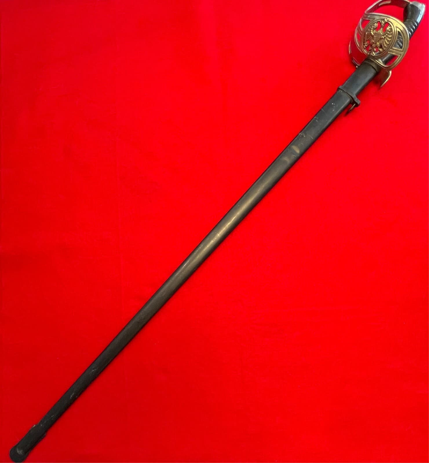 Antique German WW1 Regiment Engraved Cold Blue Blade Sword - 1