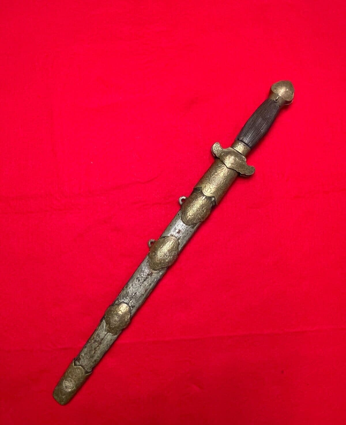 EARLY RARE PRE WW2 CHINESE DOUBLE BUTTERFLY SWORD - 1