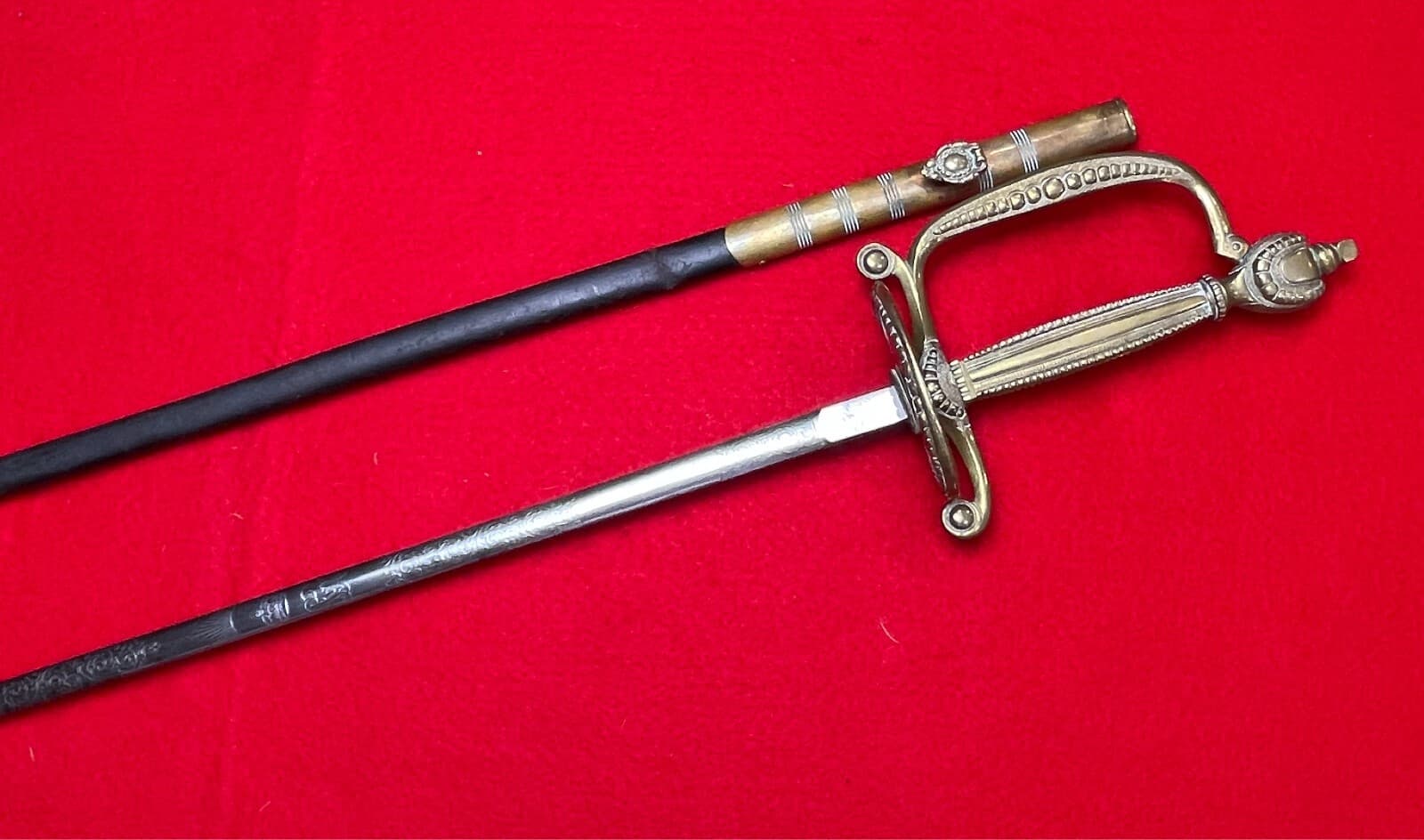 Original Antique British George 5th Officers Court Dress Sword - 1