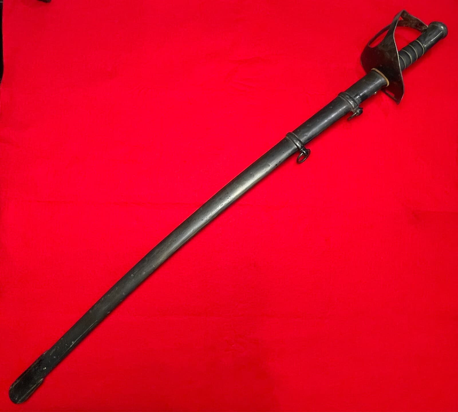 ORIGINAL RARE ANTIQUE GERMAN HEAVY CAVALRY SWORD S & K