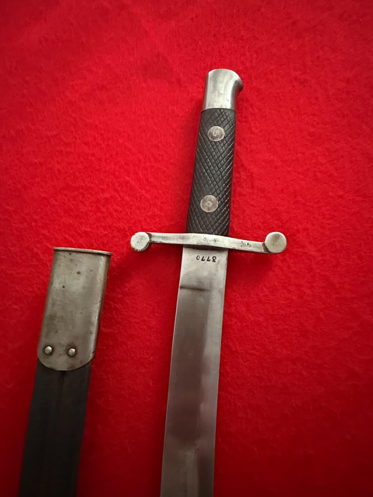 RARE Original Antique WW1 M1873 Spanish Short Artillery Sword - 10