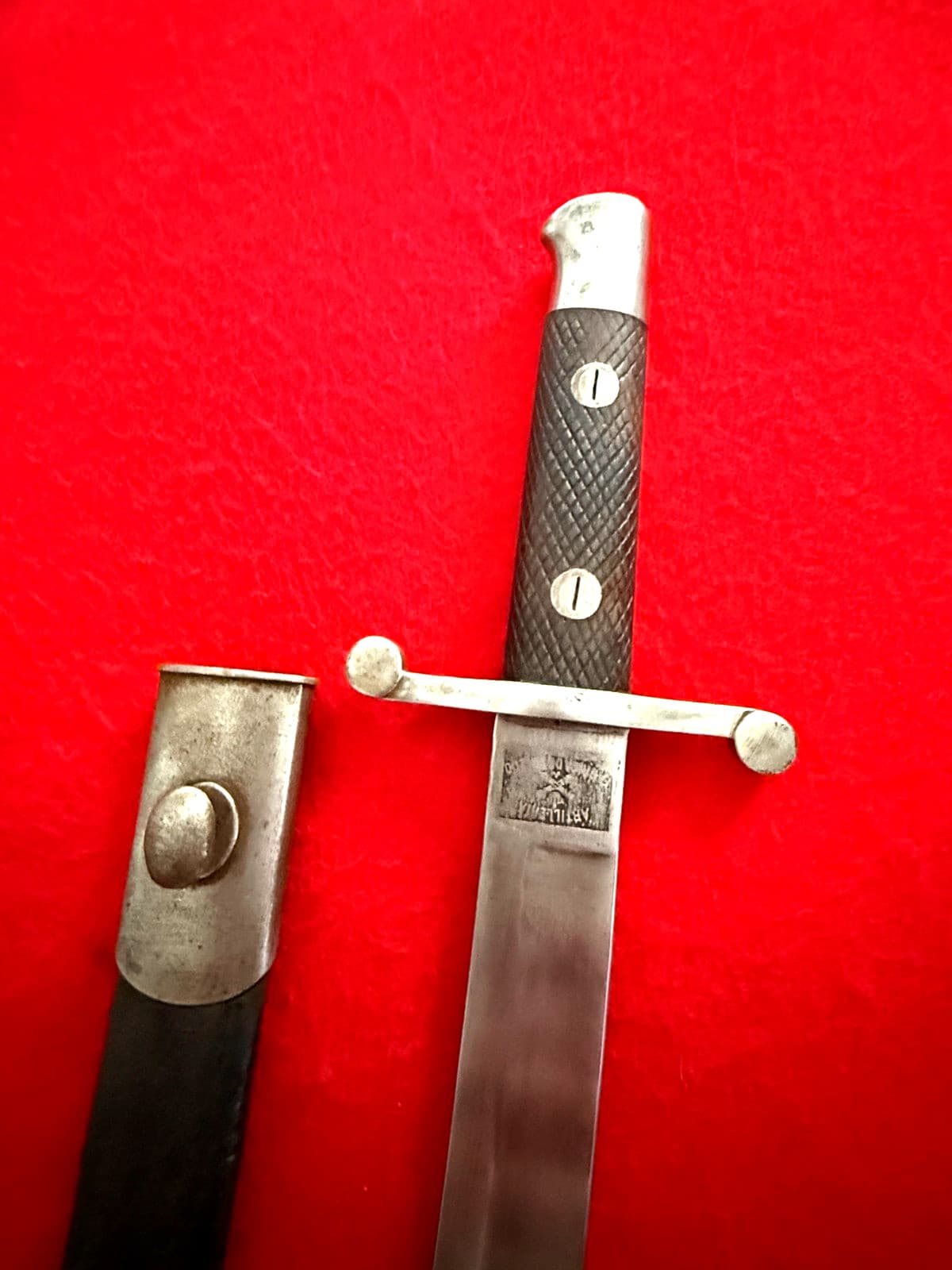 RARE Original Antique WW1 M1873 Spanish Short Artillery Sword - 8